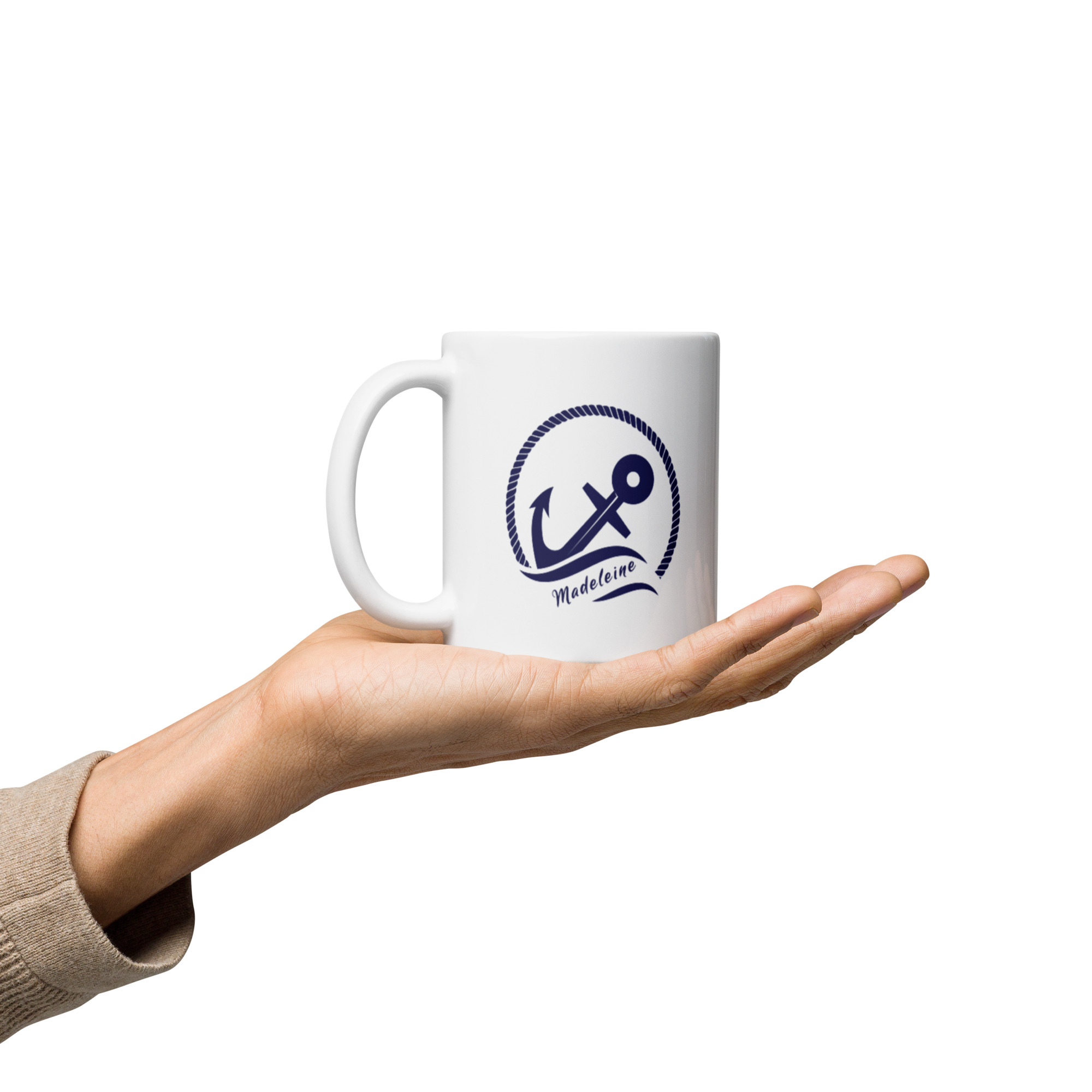 Maritime Kaffeetasse mit Anker und Wunschnamen - Perfektes Geschenk