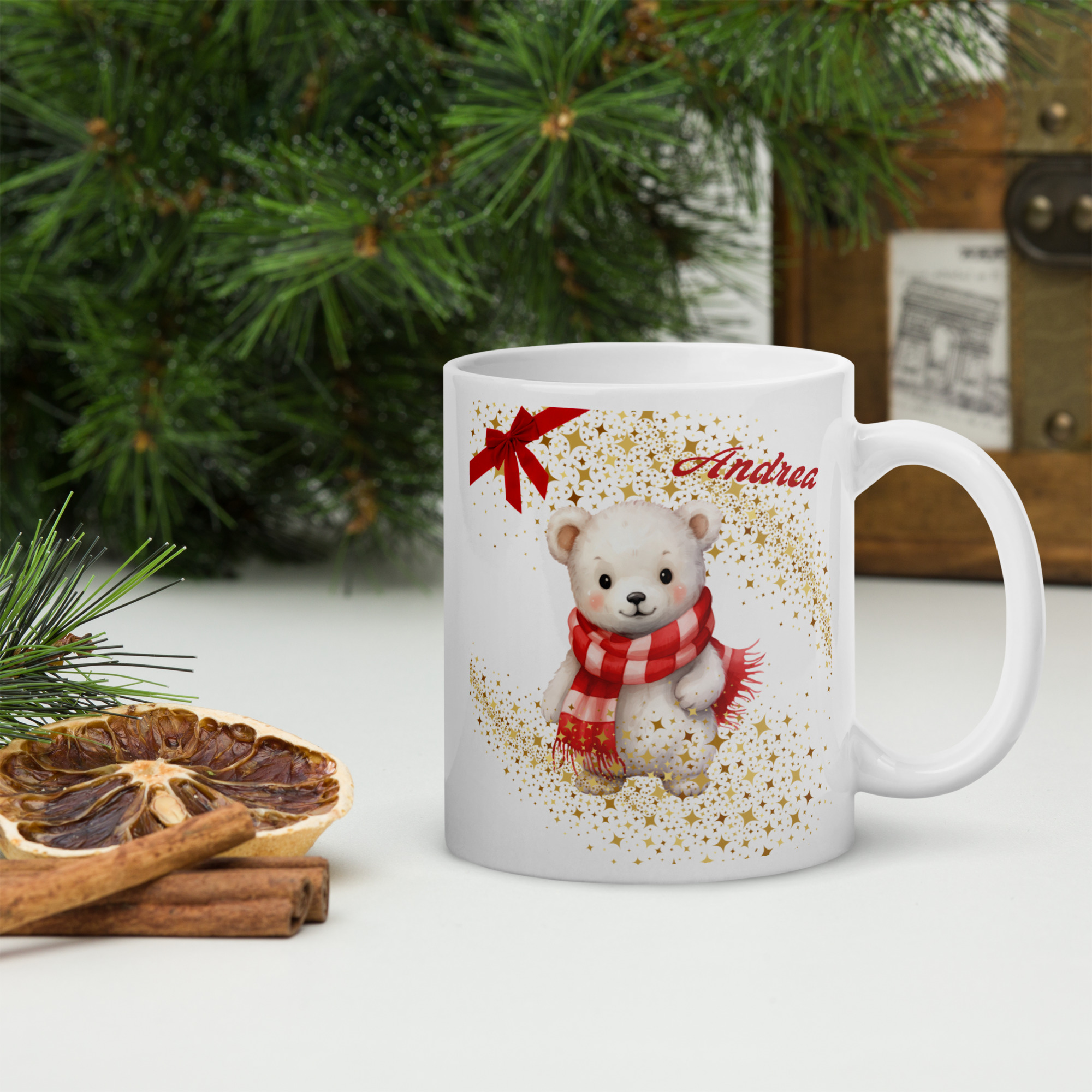 Personalisierte Tasse Bärchen zu Weihnachten mit Namen