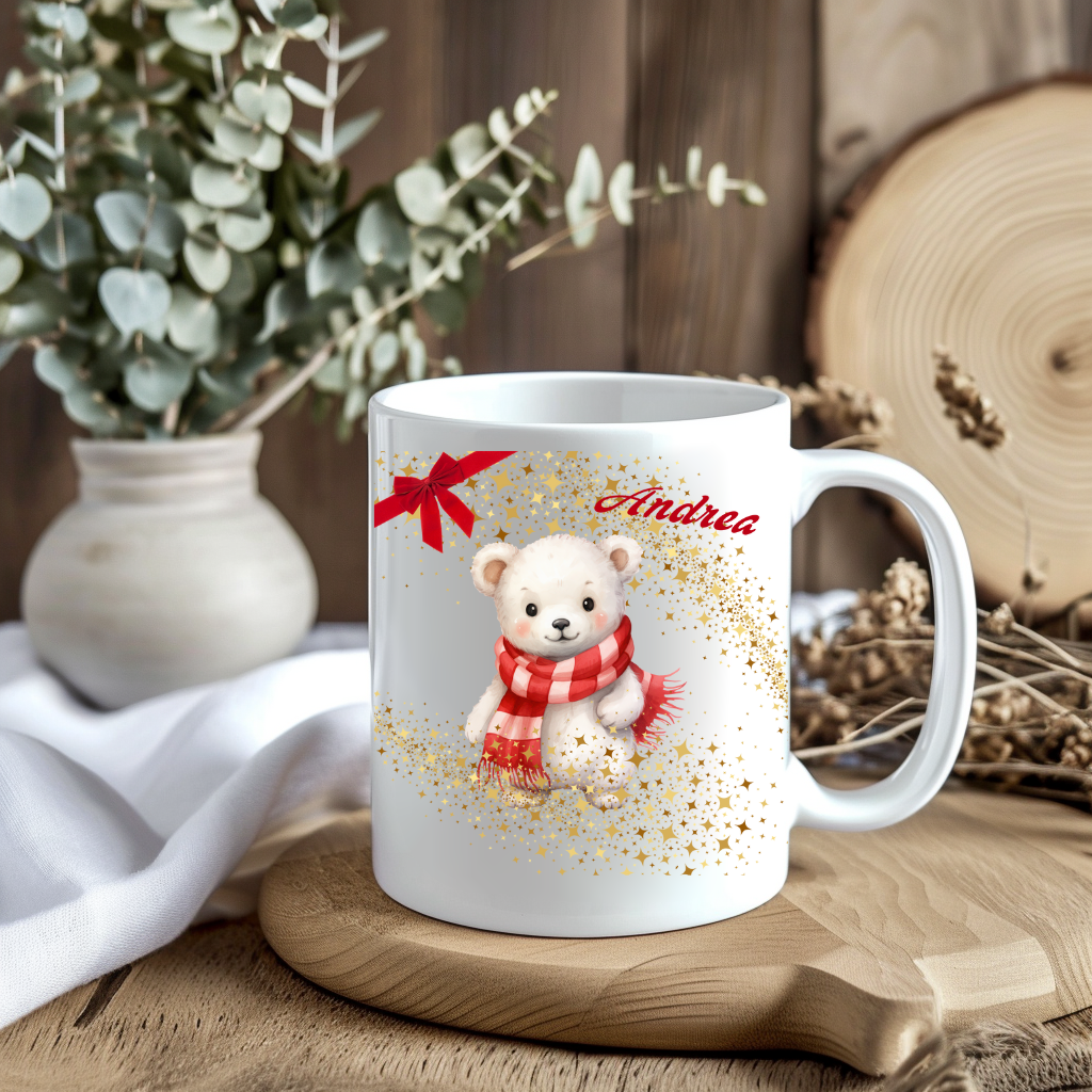 Personalisierte Tasse Bärchen zu Weihnachten mit Namen