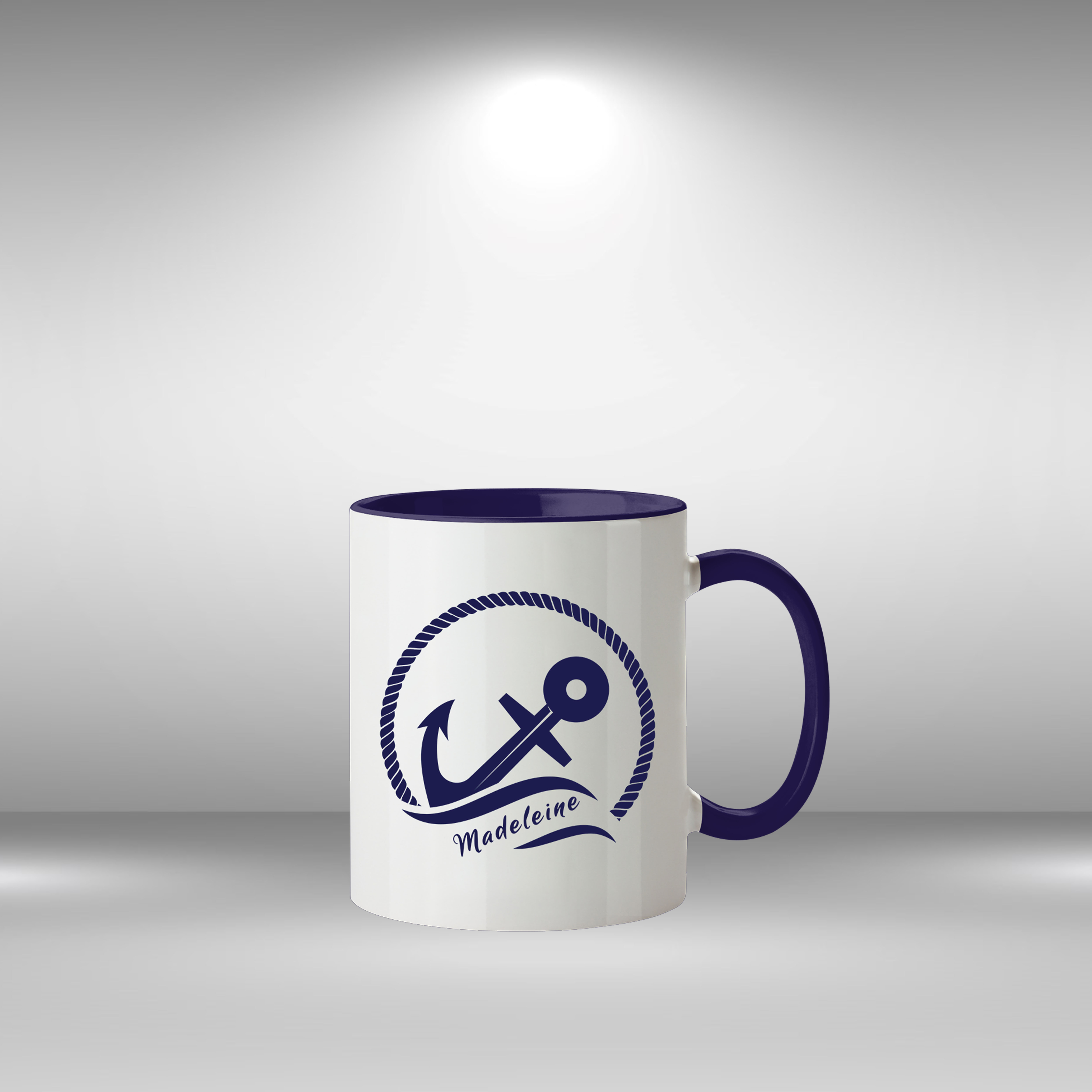 Maritime Kaffeetasse mit Anker und Wunschnamen - Perfektes Geschenk