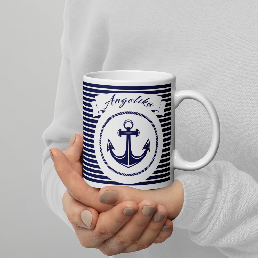 Personalisierte Maritime Tasse mit Anker - Perfektes Geschenk für Meerliebhaber