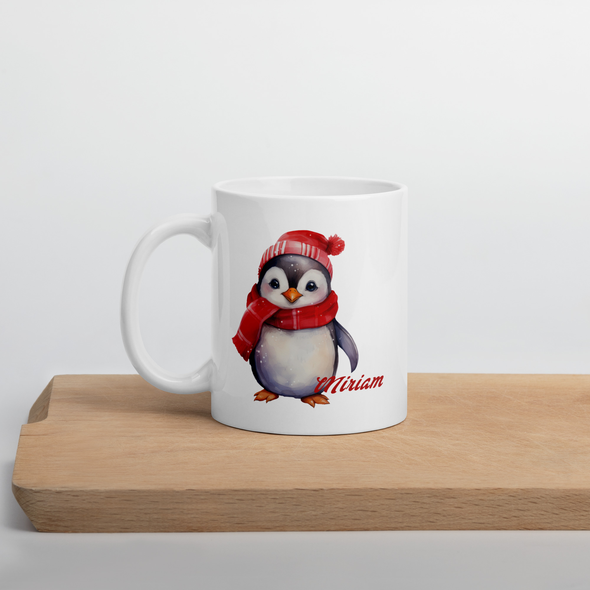 Personalisierte Tasse Pinguin zu Weihnachten mit Namen