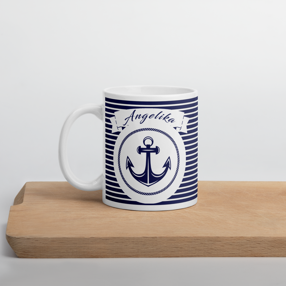 Personalisierte Maritime Tasse mit Anker - Perfektes Geschenk für Meerliebhaber