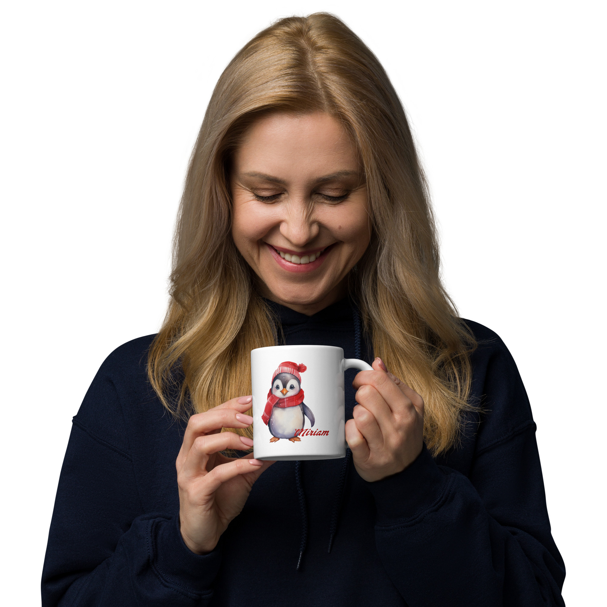 Personalisierte Tasse Pinguin zu Weihnachten mit Namen