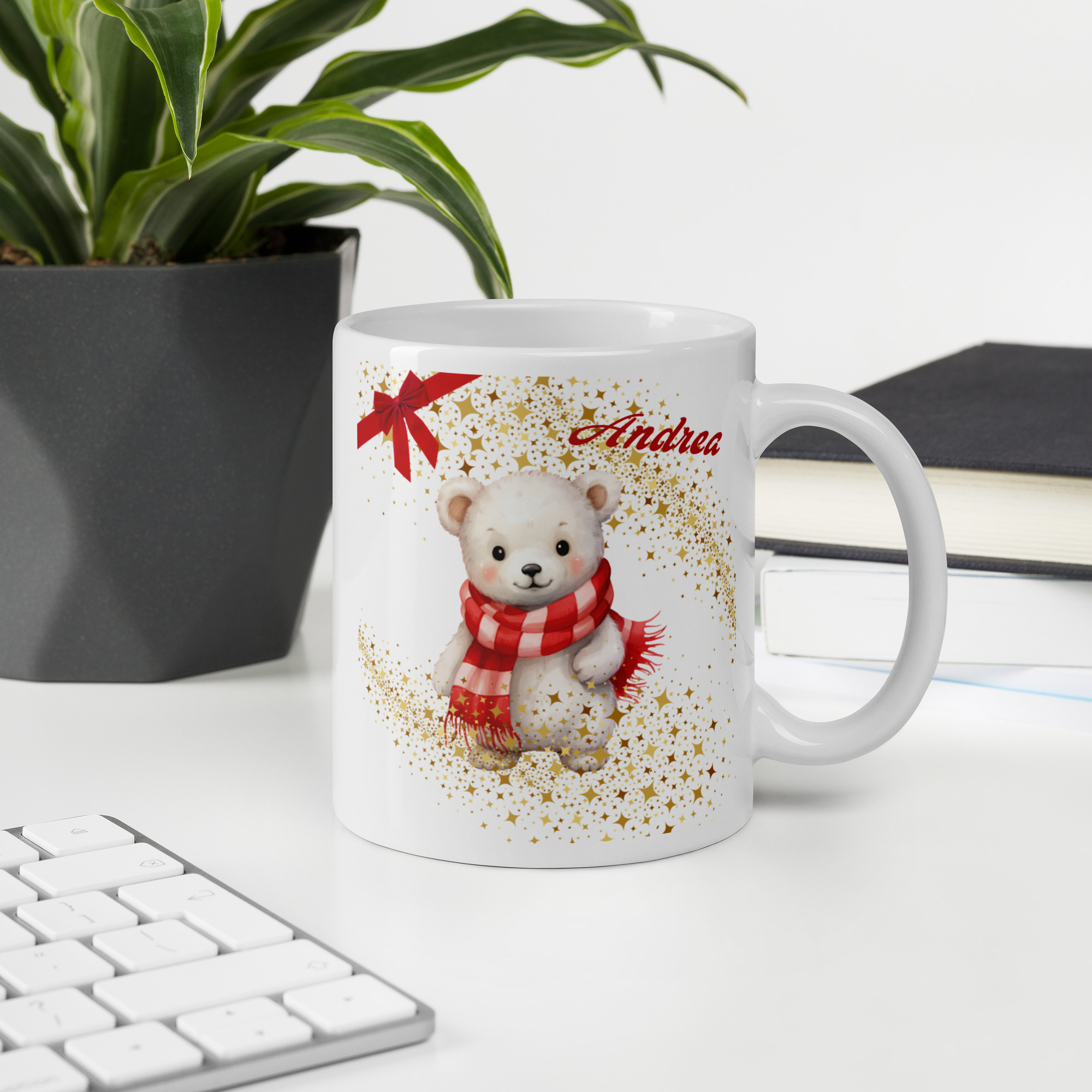 Personalisierte Tasse Bärchen zu Weihnachten mit Namen