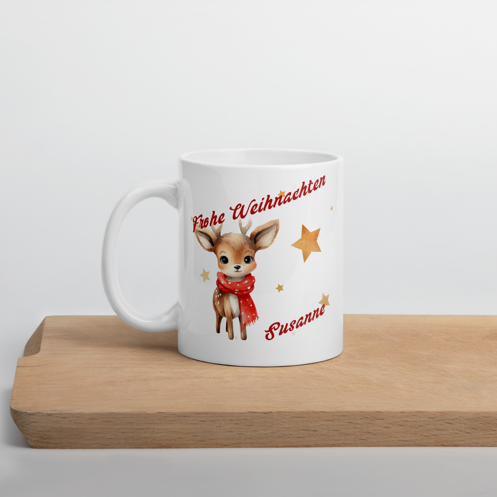 Personalisierte Tasse Rentier zu Weihnachten mit Name