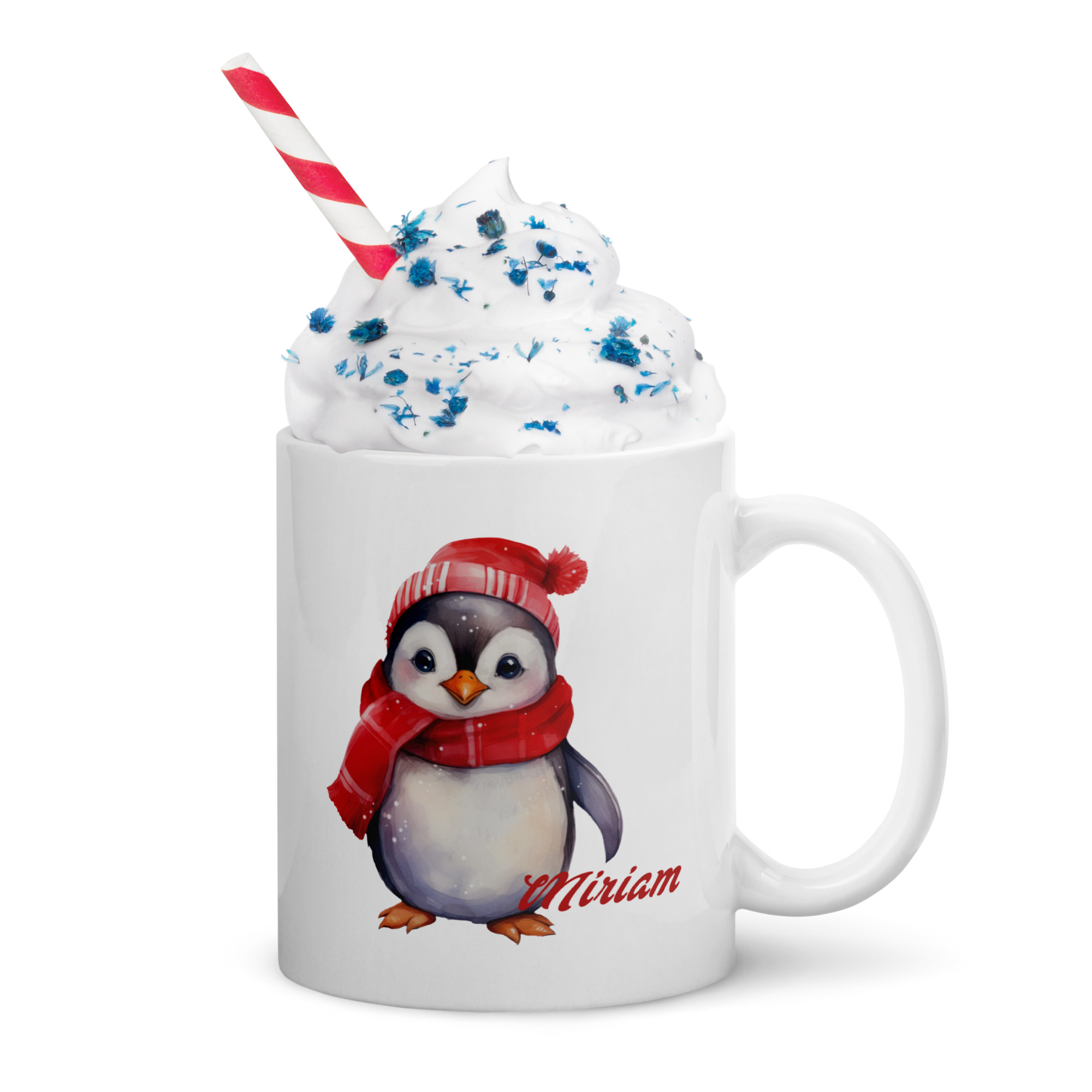 Personalisierte Tasse Pinguin zu Weihnachten mit Namen