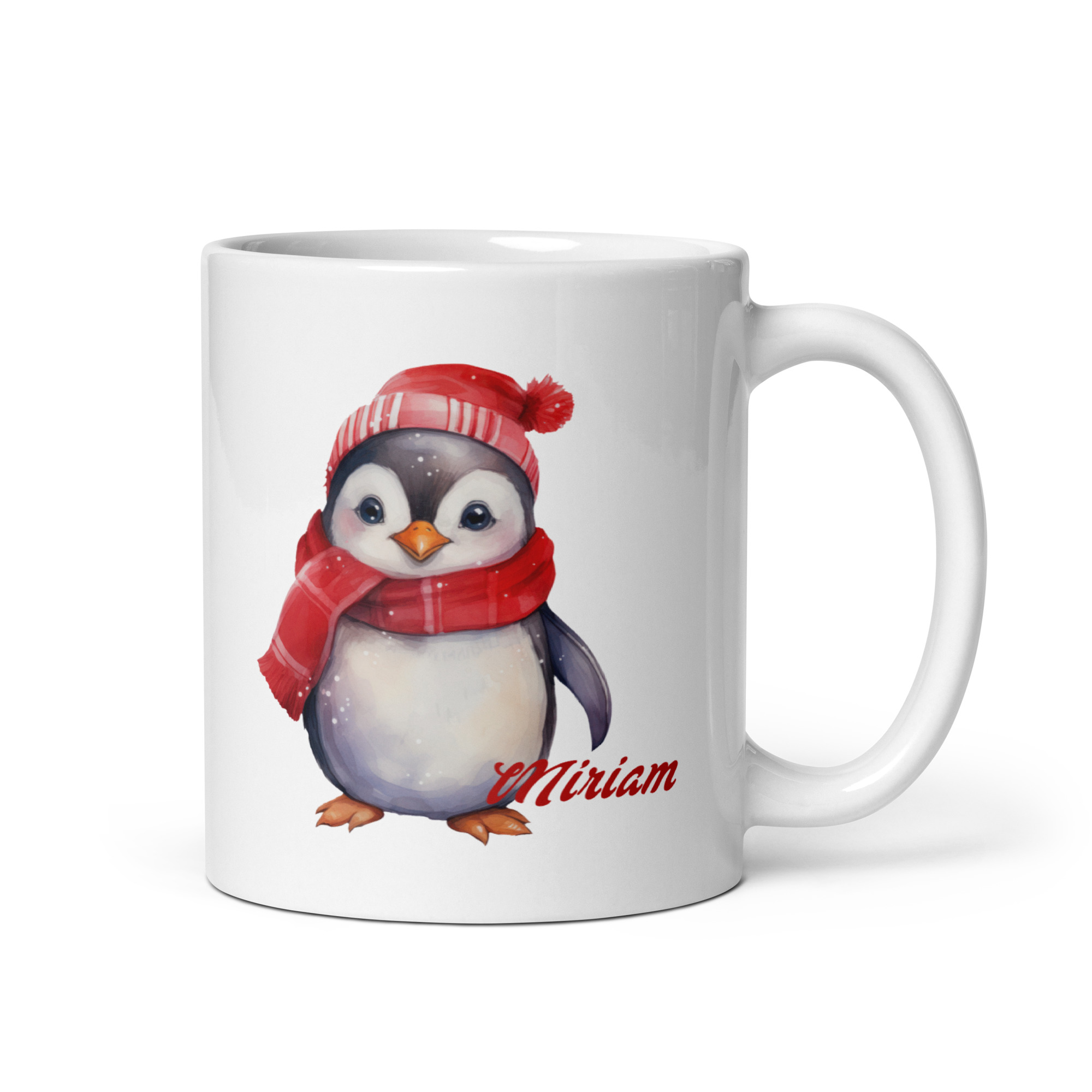 Personalisierte Tasse Pinguin zu Weihnachten mit Namen