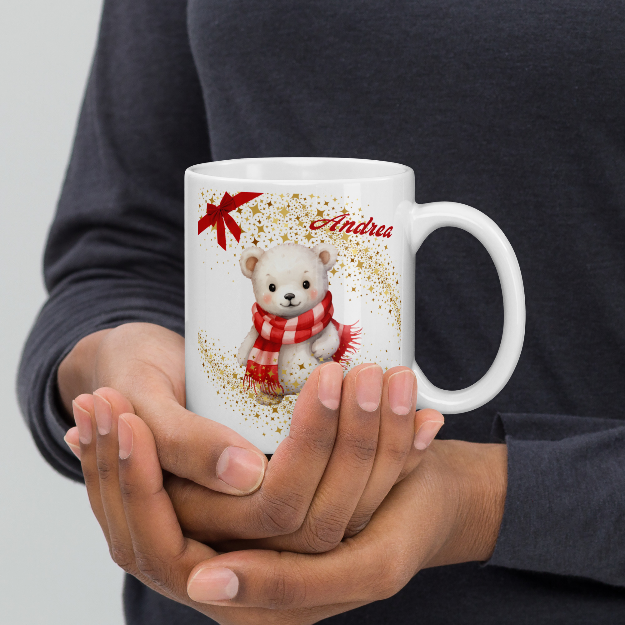 Personalisierte Tasse Bärchen zu Weihnachten mit Namen