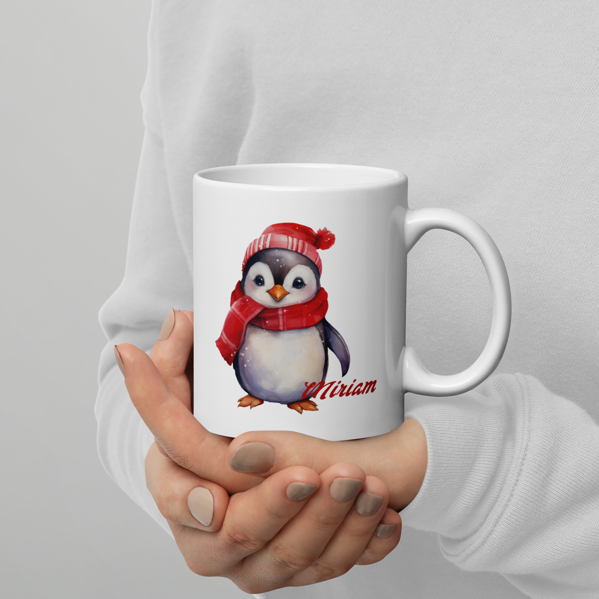 Personalisierte Tasse Pinguin zu Weihnachten mit Namen