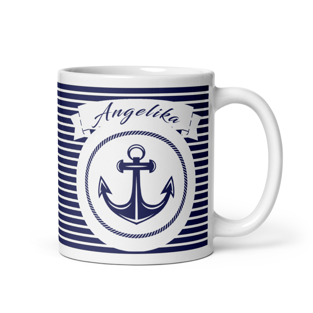 Personalisierte Maritime Tasse mit Anker - Perfektes Geschenk für Meerliebhaber