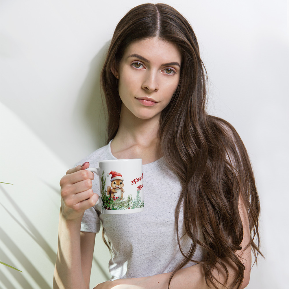 Personalisierte Tasse Eichhörnchen zu Weihnachten mit Namen