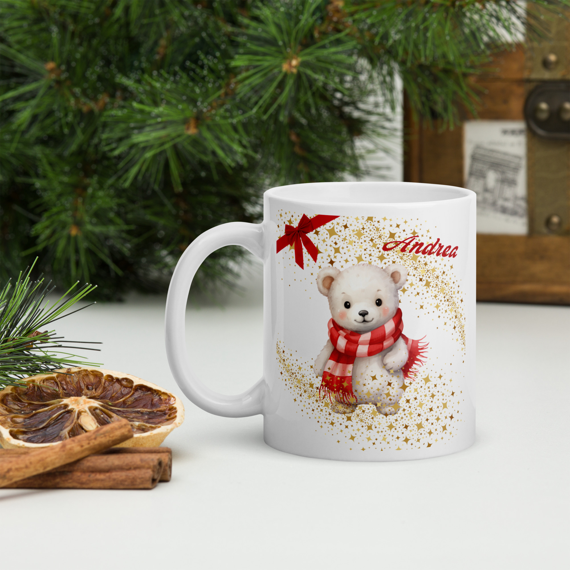 Personalisierte Tasse Bärchen zu Weihnachten mit Namen