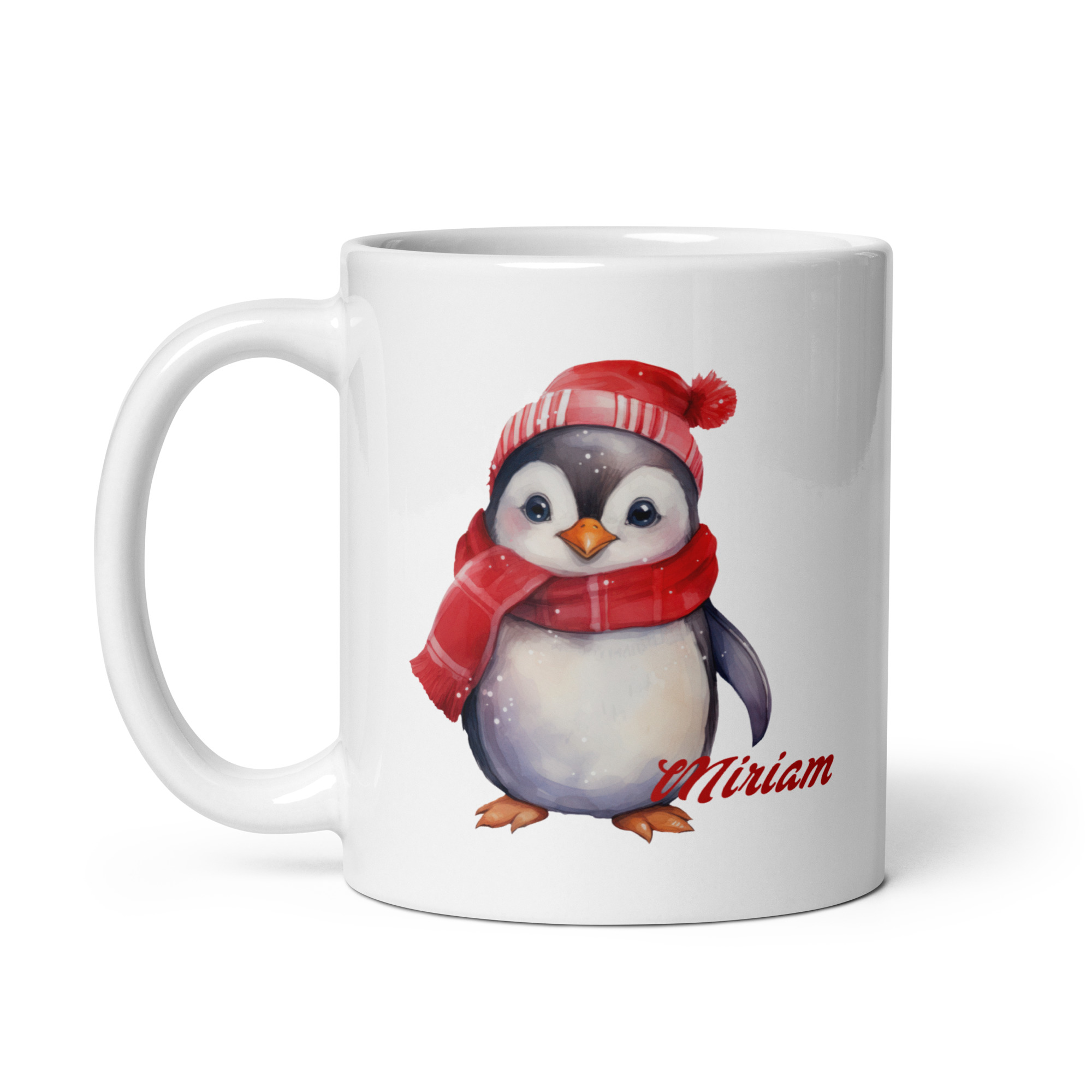 Personalisierte Tasse Pinguin zu Weihnachten mit Namen