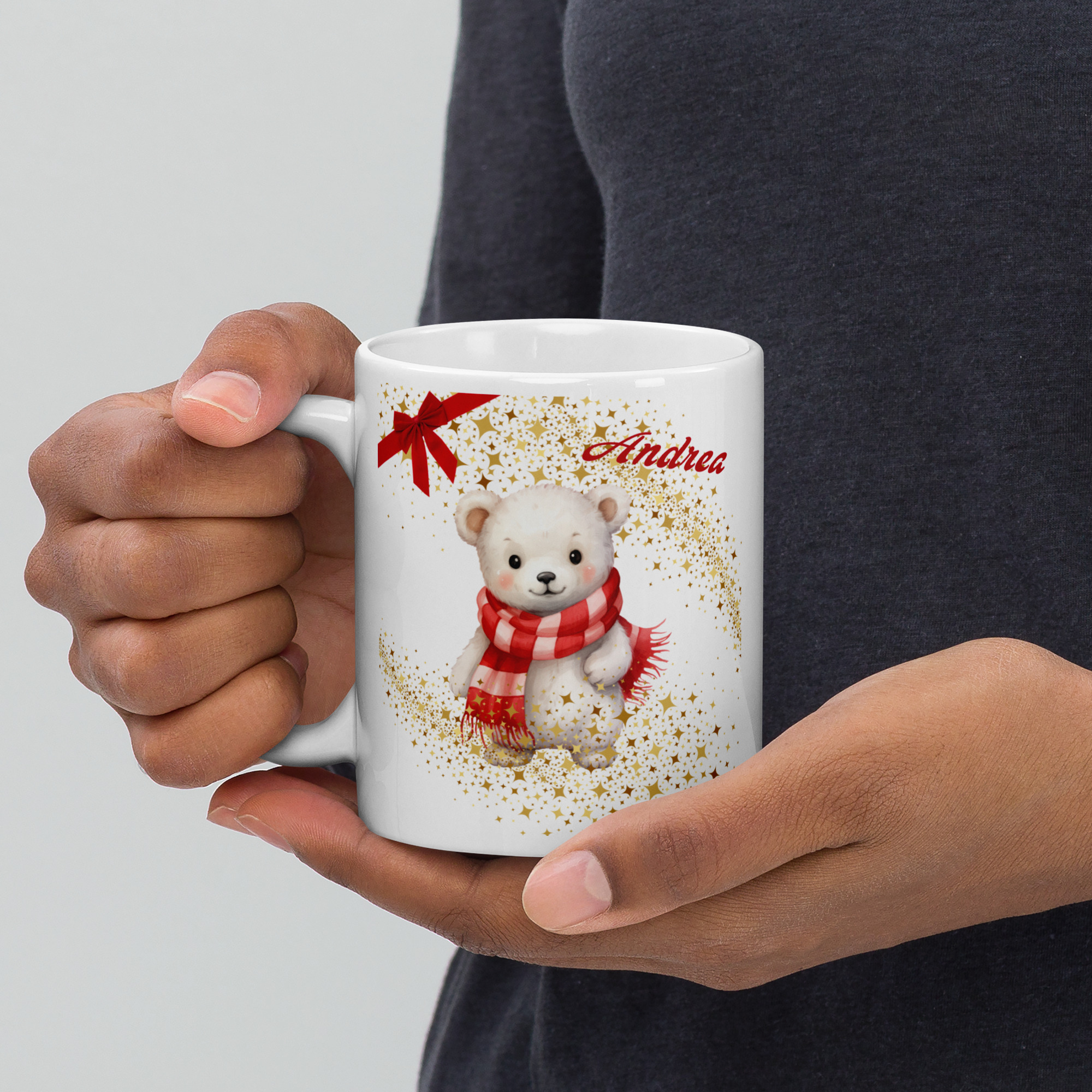 Personalisierte Tasse Bärchen zu Weihnachten mit Namen