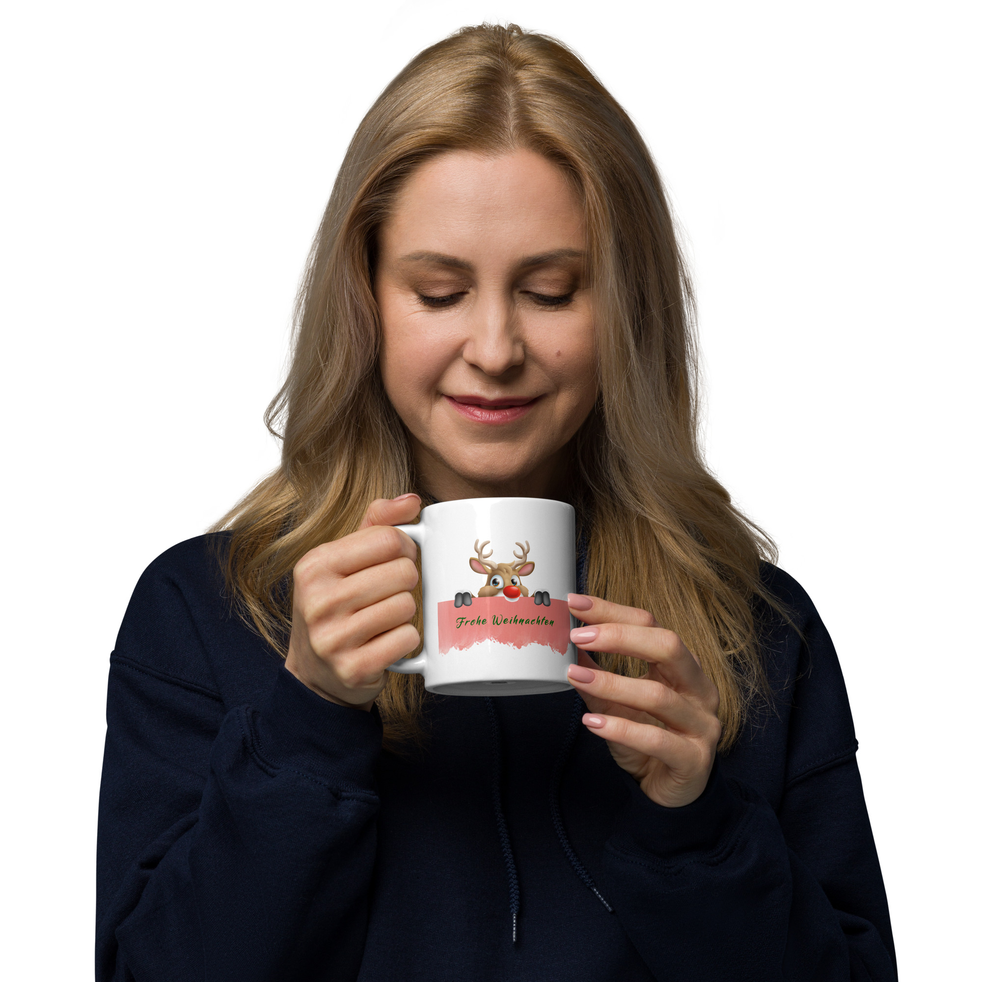 Personalisierte Tasse Elch zu Weihnachten mit Namen