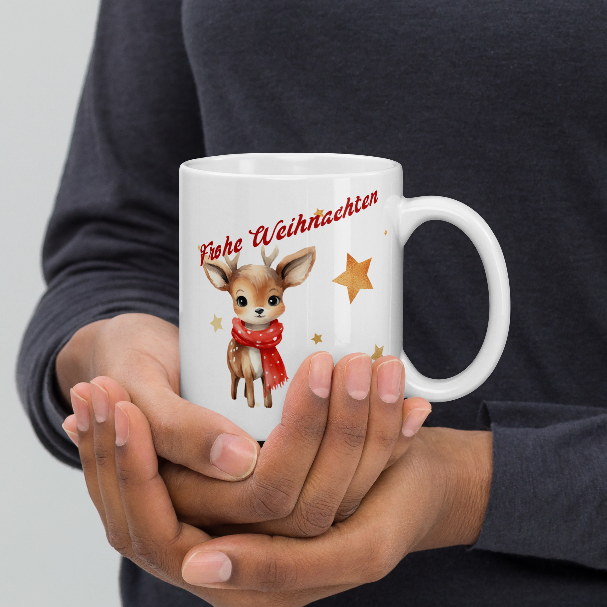 Personalisierte Tasse Rentier zu Weihnachten mit Name