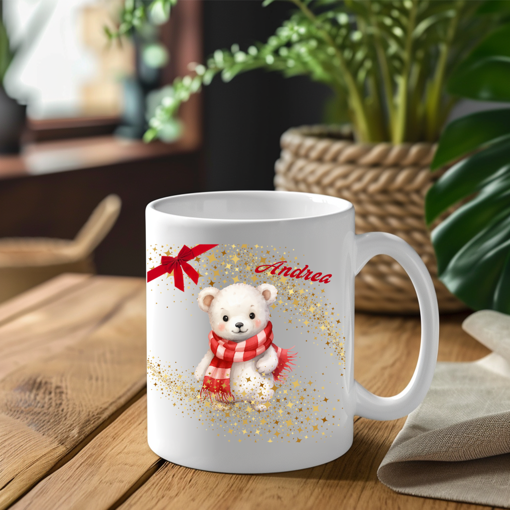 Personalisierte Tasse Bärchen zu Weihnachten mit Namen