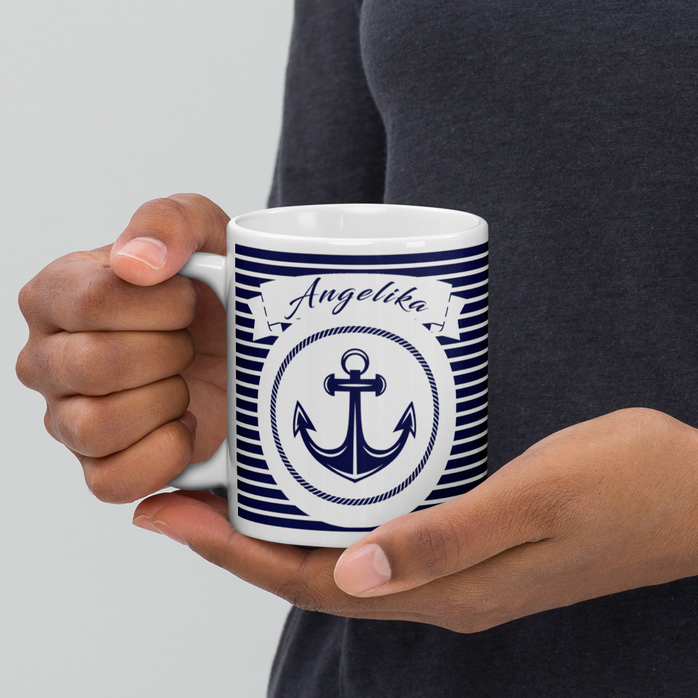 Personalisierte Maritime Tasse mit Anker - Perfektes Geschenk für Meerliebhaber