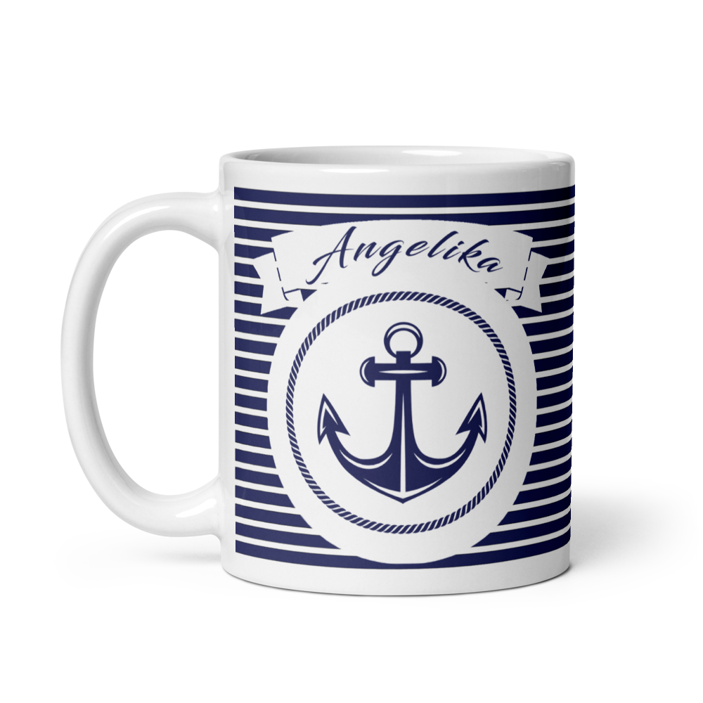 Personalisierte Maritime Tasse mit Anker - Perfektes Geschenk für Meerliebhaber