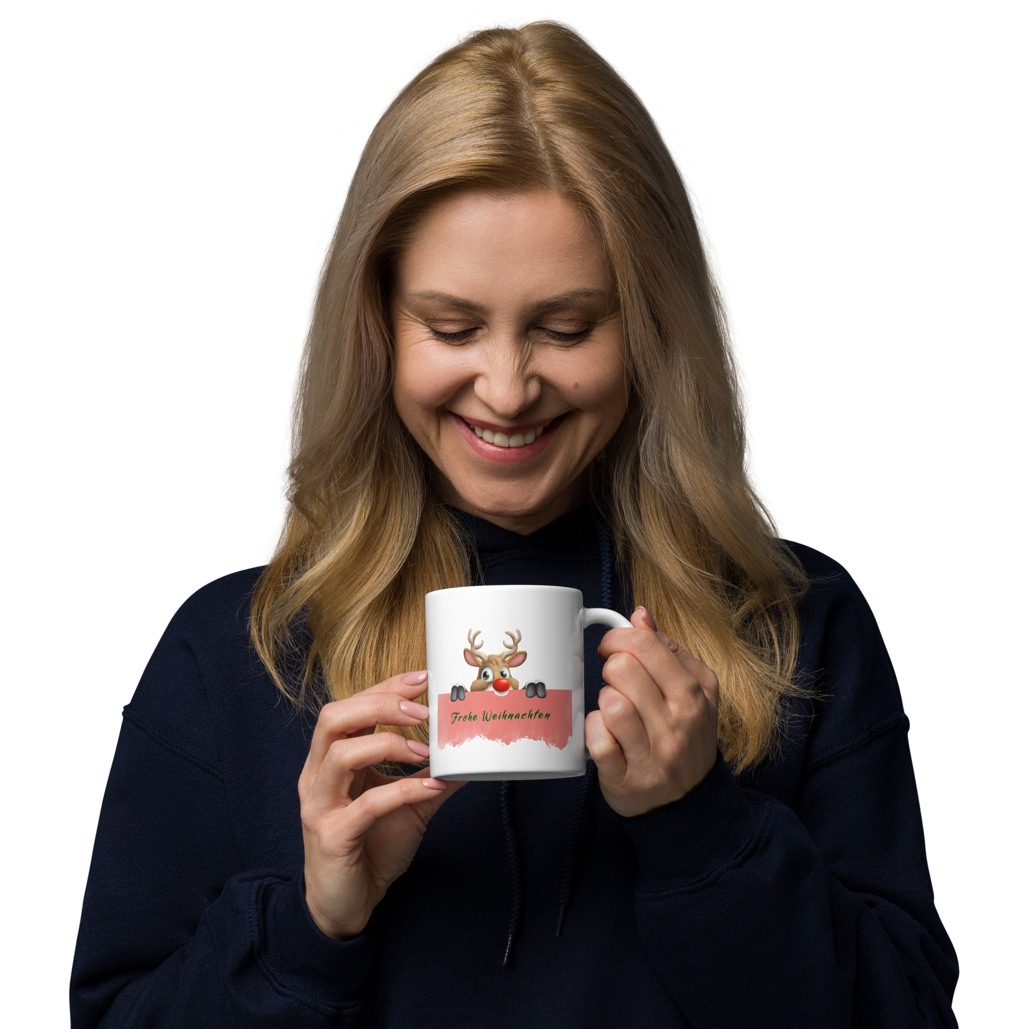 Personalisierte Tasse Elch zu Weihnachten mit Namen