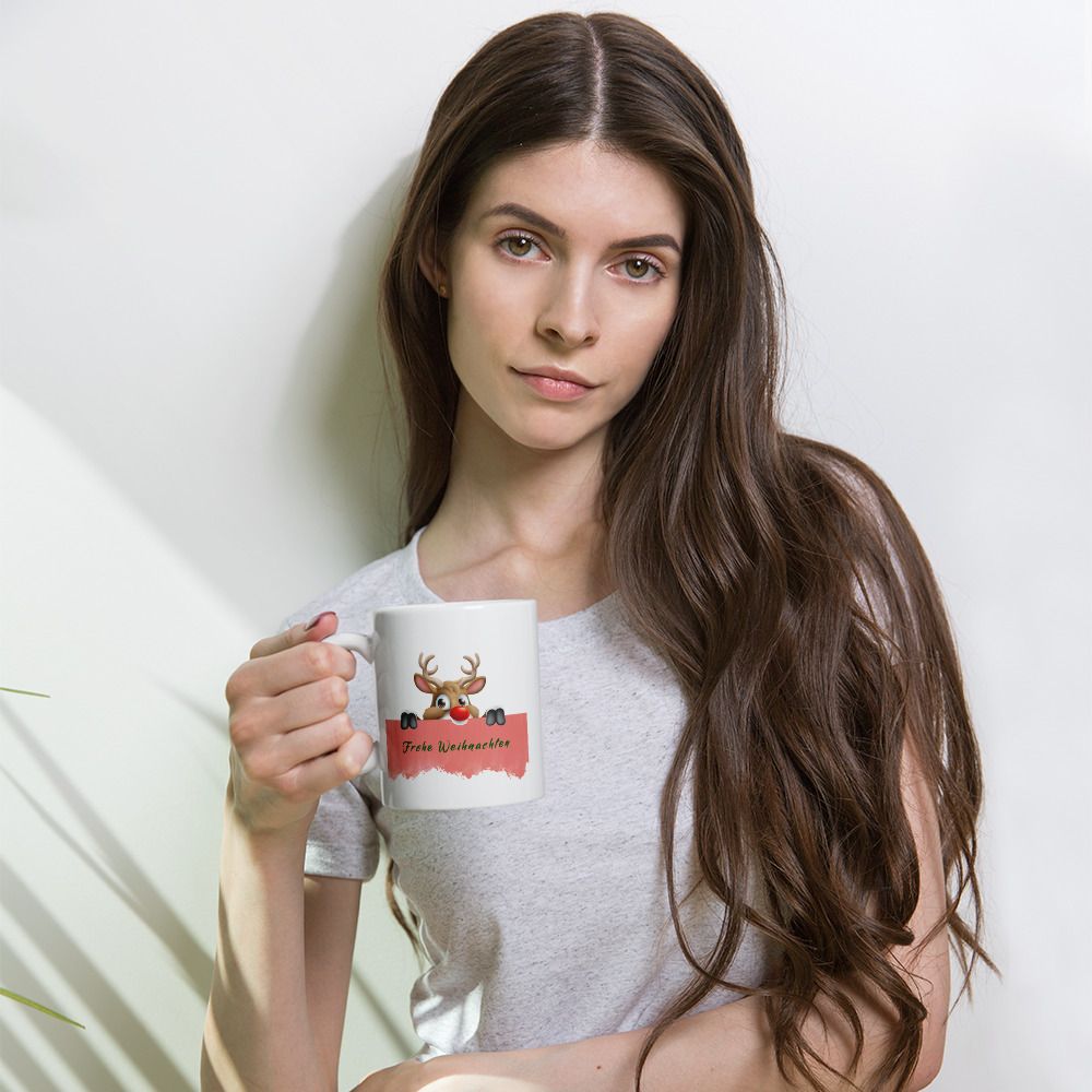 Personalisierte Tasse Elch zu Weihnachten mit Namen