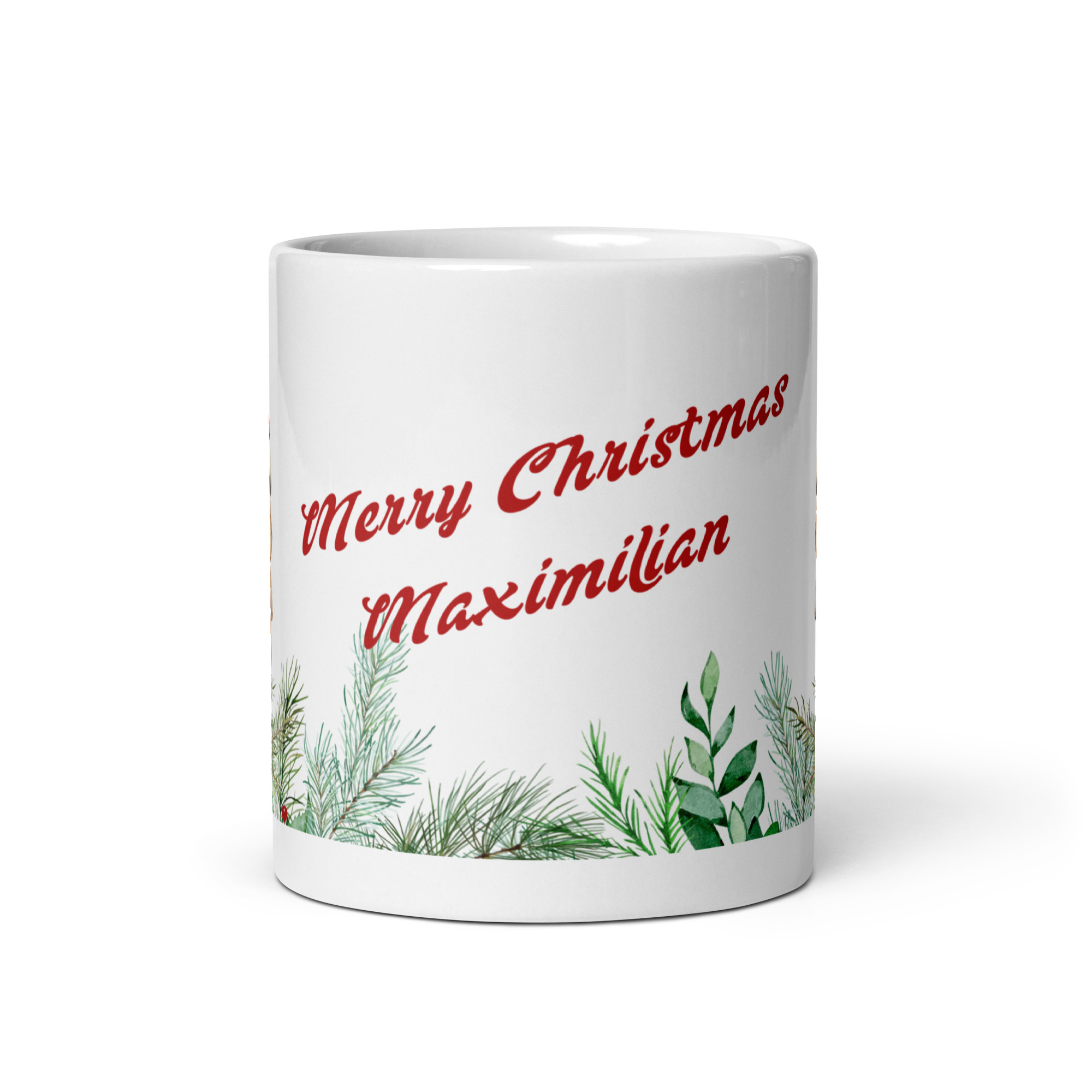 Personalisierte Tasse Eichhörnchen zu Weihnachten mit Namen