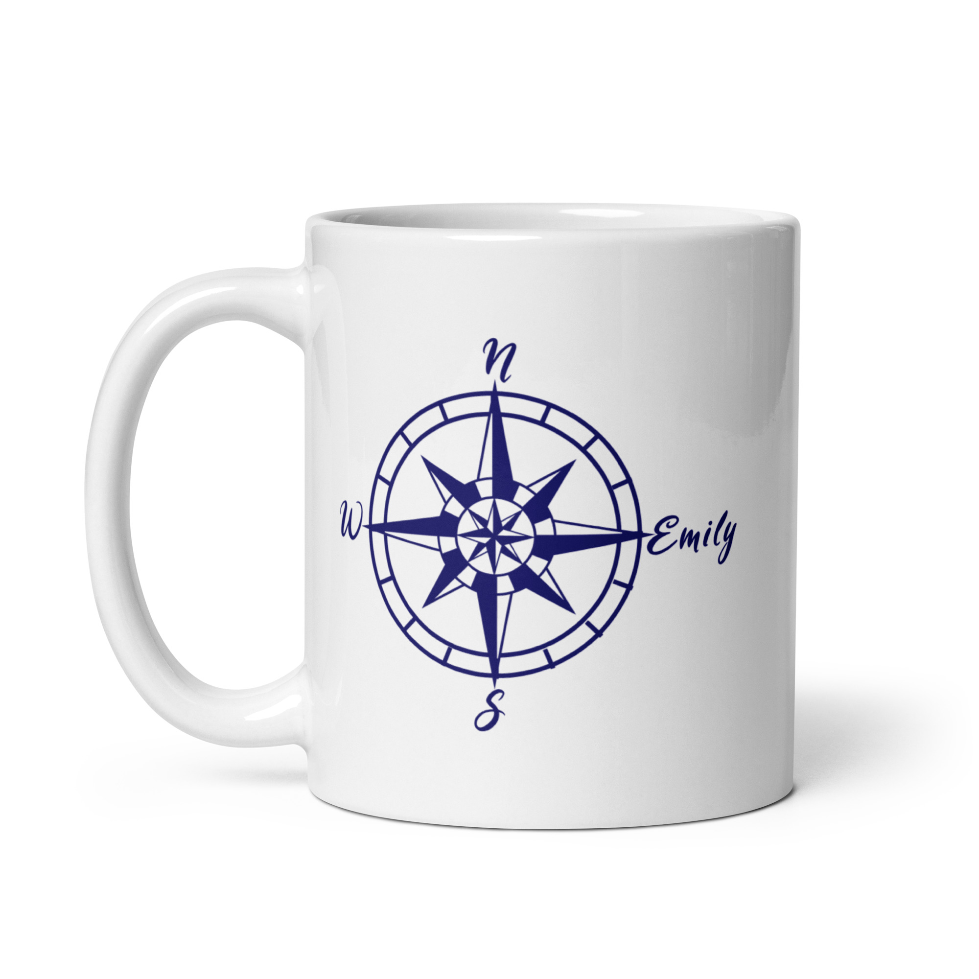 Maritime Kaffeetasse mit Kompass und Wunschnamen - Perfektes Geschenk