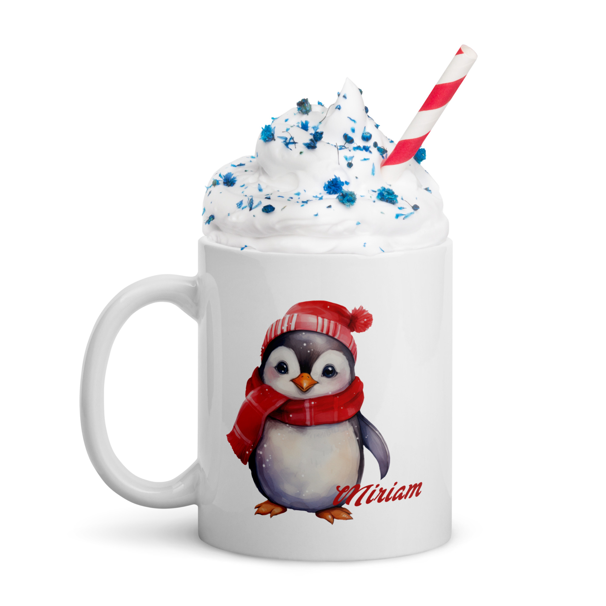 Personalisierte Tasse Pinguin zu Weihnachten mit Namen