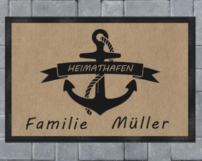 personalisierte Fußmatte Heimathafen, 60 x 40 cm, robust, rutschfest, langlebig – Bild 4