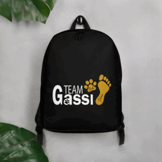 Team Gassi – mit Pfote, Fußabdruck und deinen Namen - Rucksack Tasche